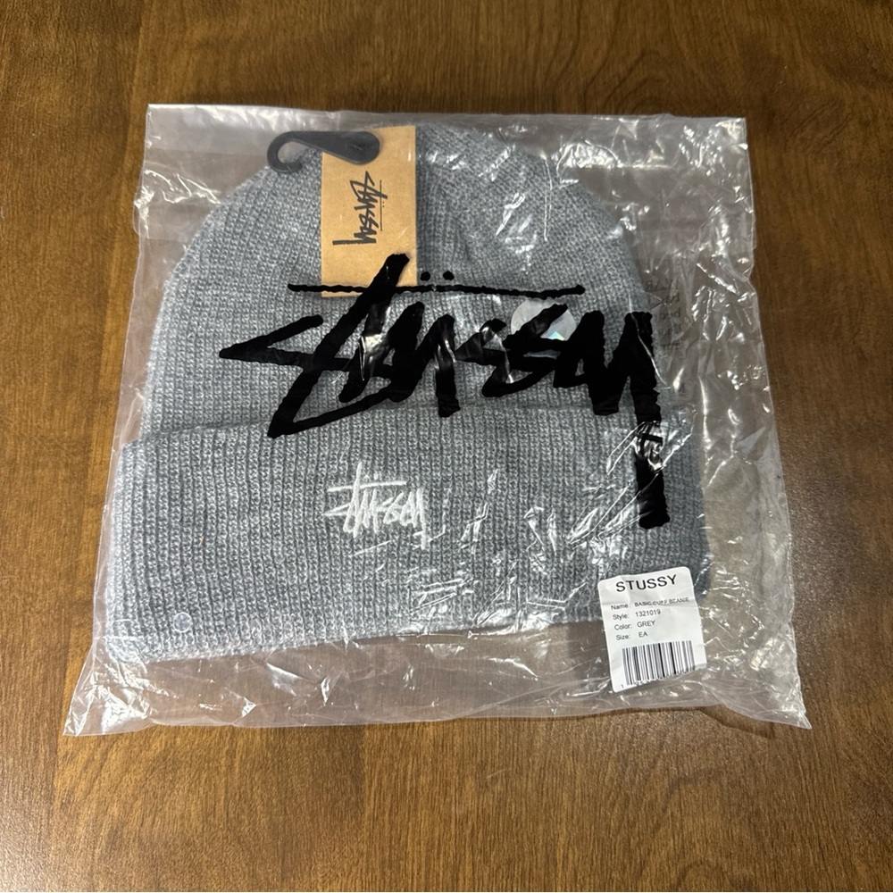 Stussy Light Gray Cuff Beanie